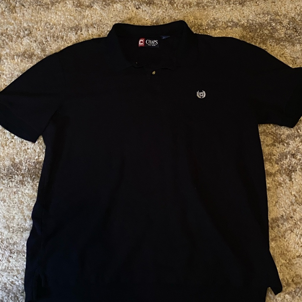 Chaps Men's Polo Shirt in Classic Black